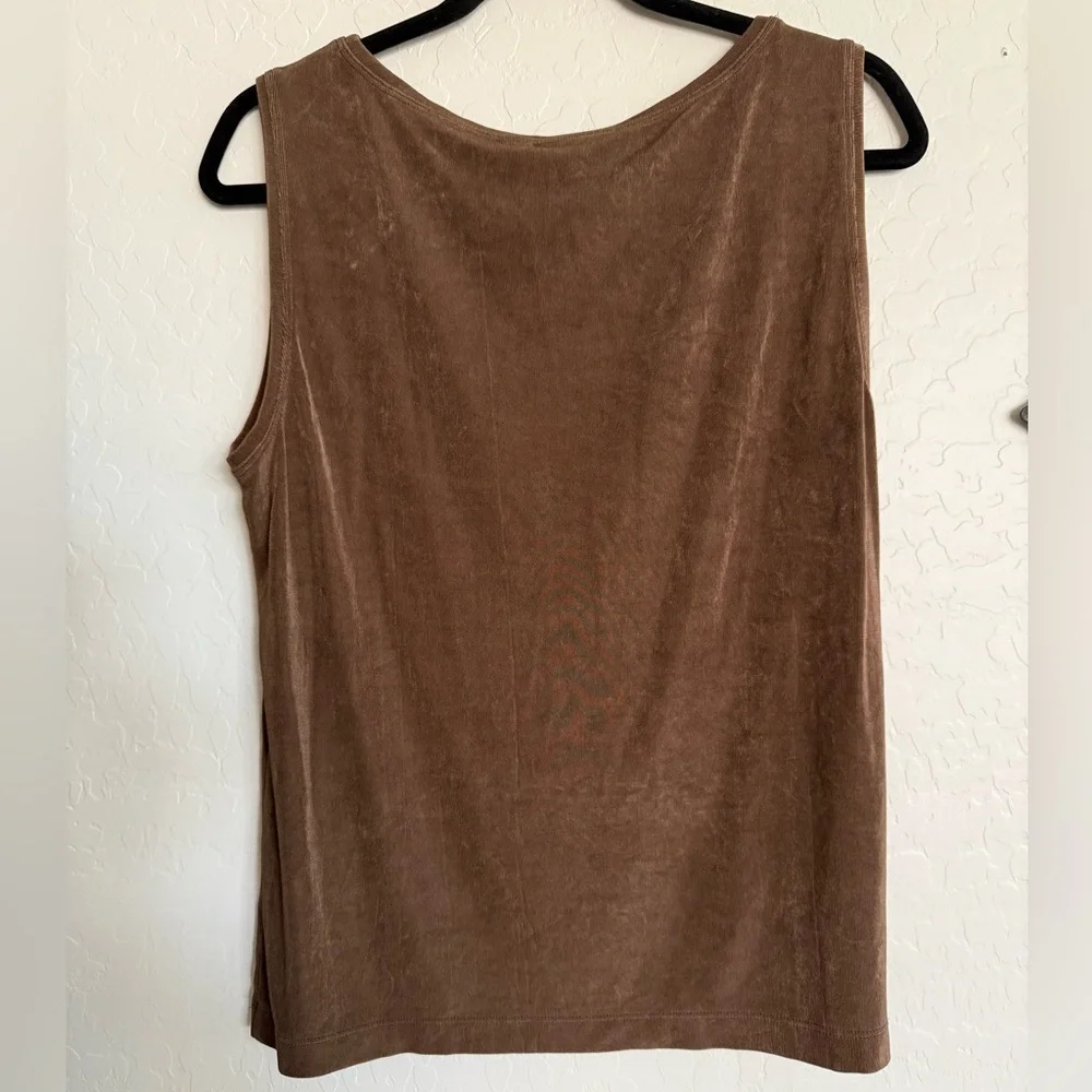 CHICO’S Vtg Travelers Brown Slinky Sleeveless Top with Stretch - Size 3 (XL) - Picture 3 of 5